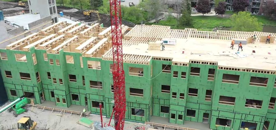 Framing with Potain self-erecting tower crane