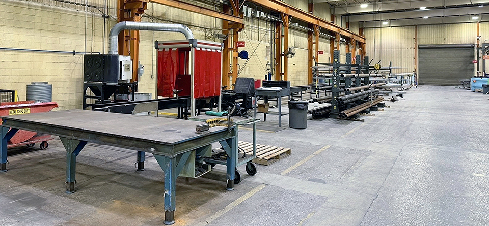 lacing-cutting capability, with two machines staffed across two shifts, as well as large plasma, laser, and oxy-fuel cutting tables